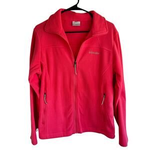 Columbia Womens Size Large Pink Fleece Zip Front Jacket